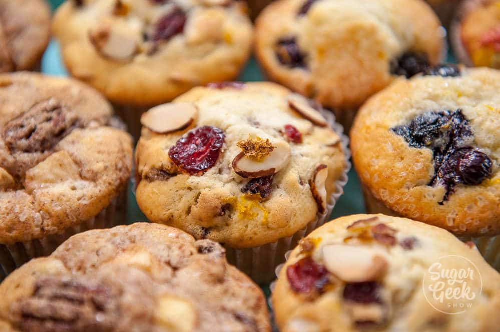 cranberry orange muffins made from the basic muffin recipe