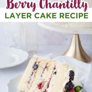 pinterest image for berry chantilly cake