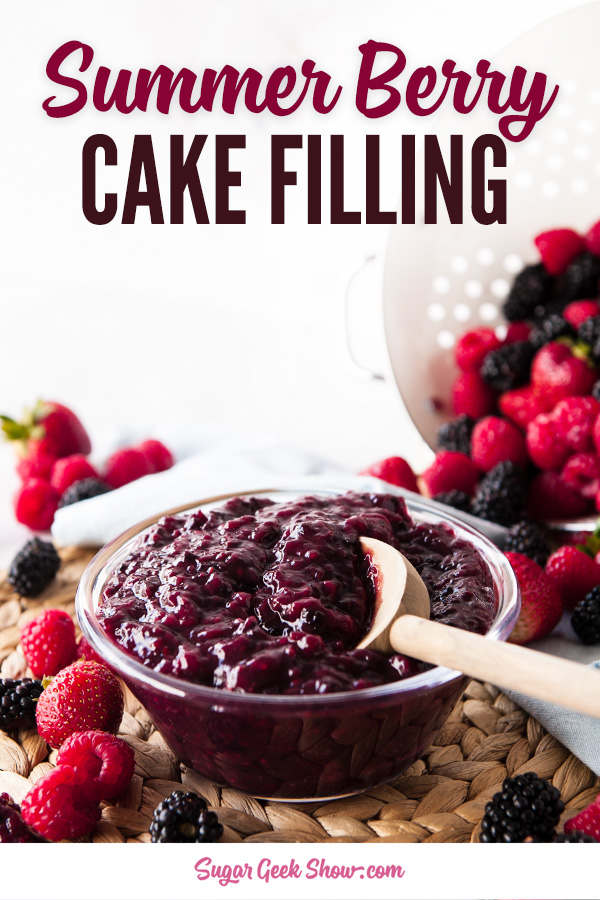 berry cake filling is a great way to use up those leftover summer berries! All you need is some berries, sugar, cornstarch and a lemon