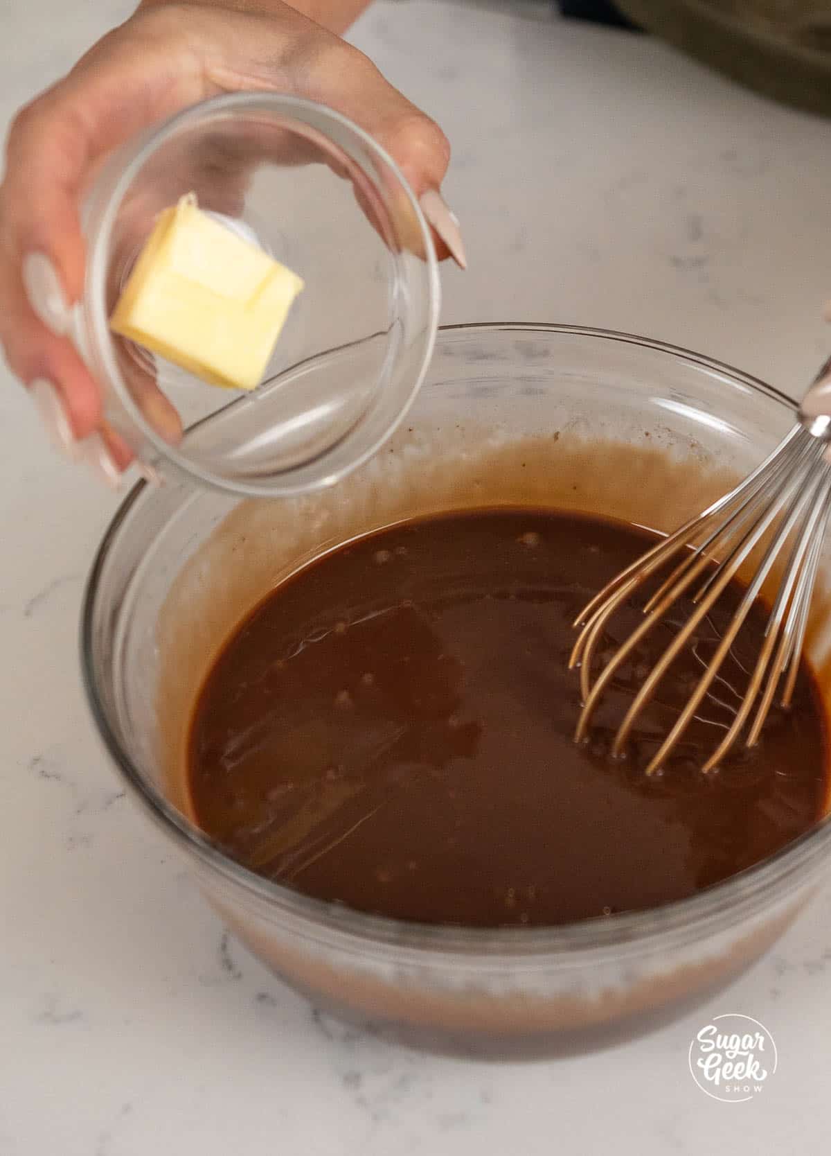 adding butter to ganache filling