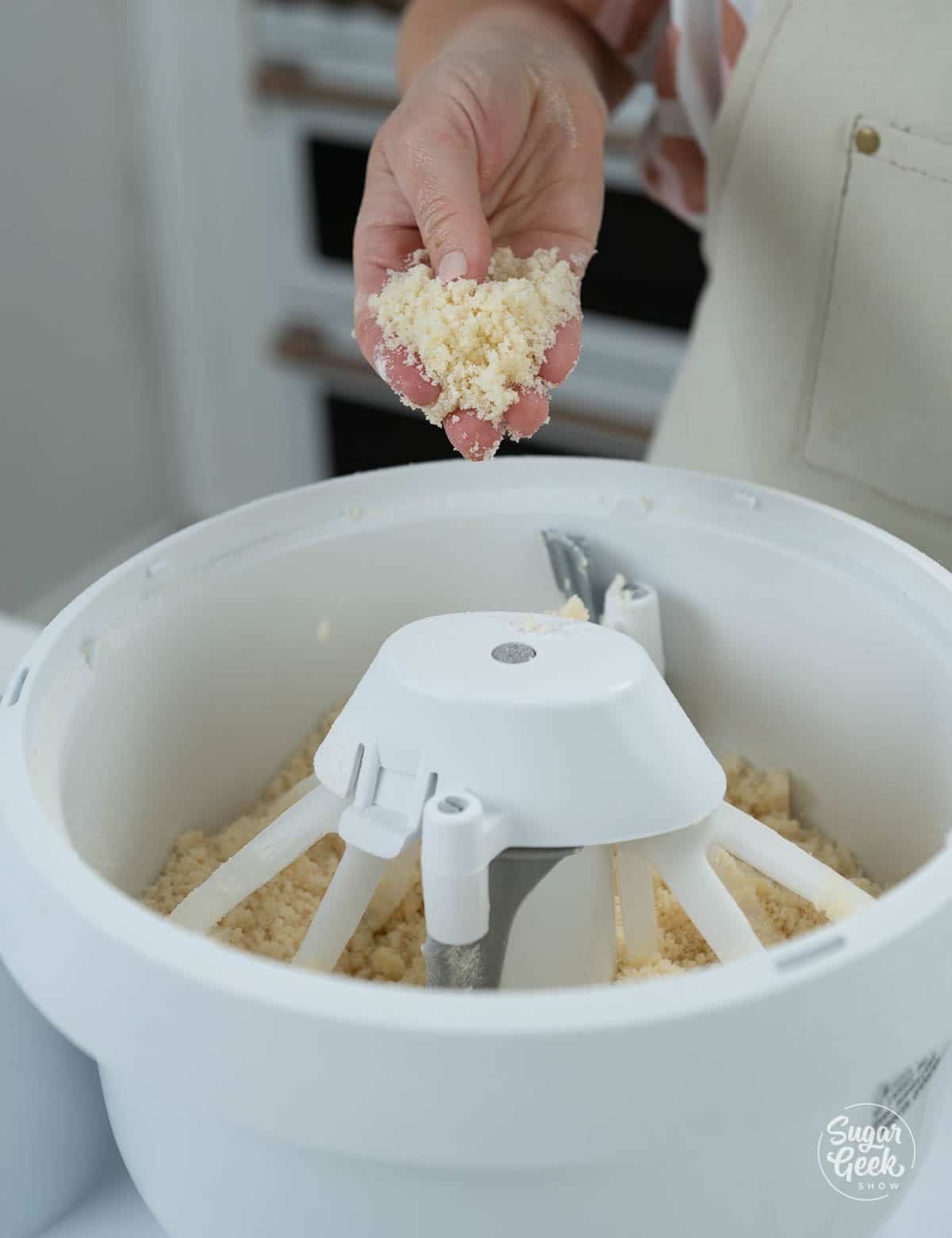 showing the coarse sand texture of cake batter