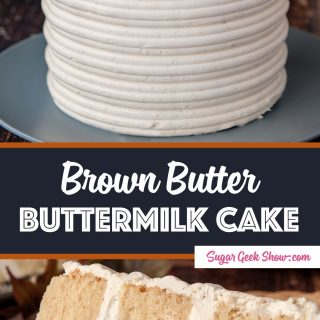 pinterest image for brown butter buttermilk cake