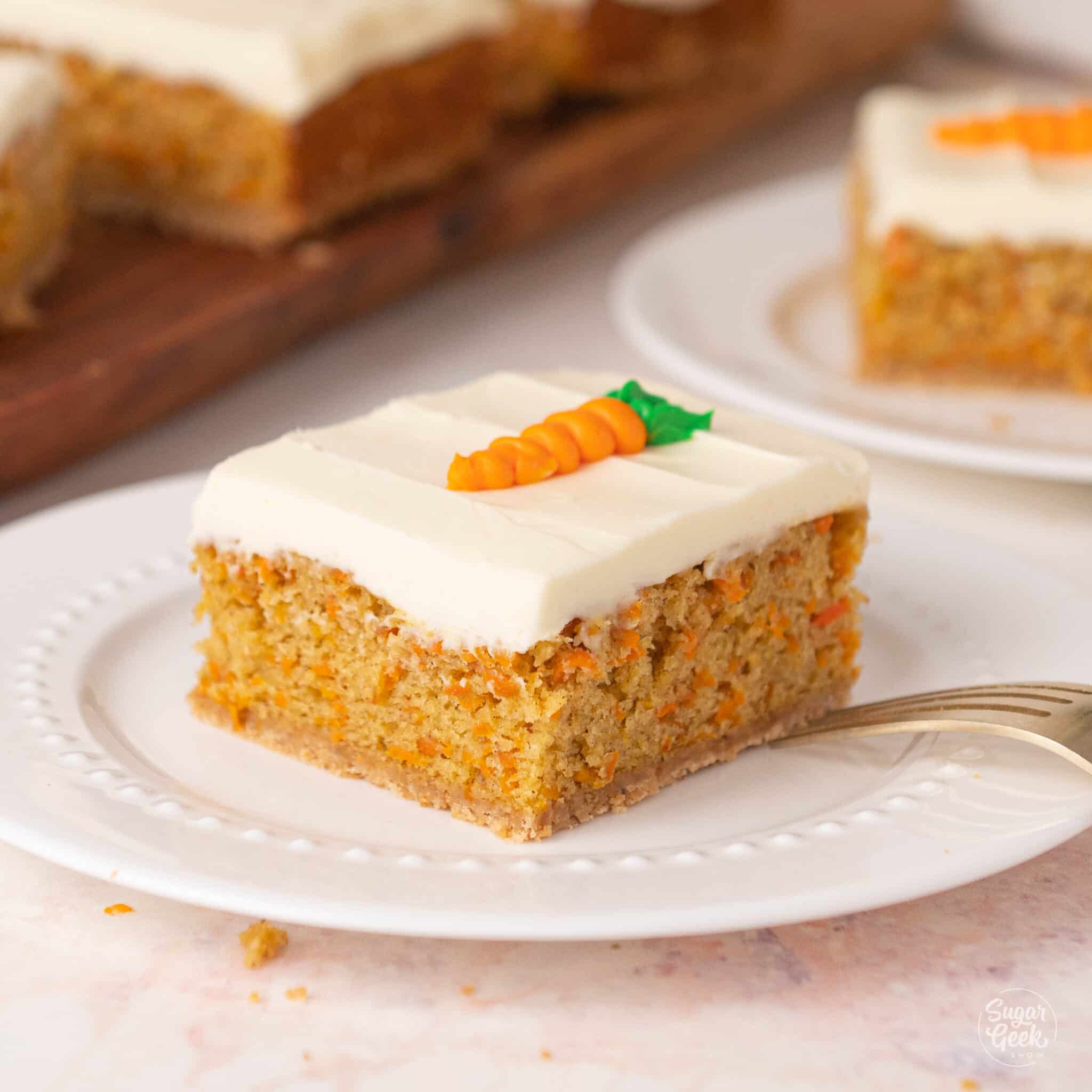 carrot cake bar on a plate