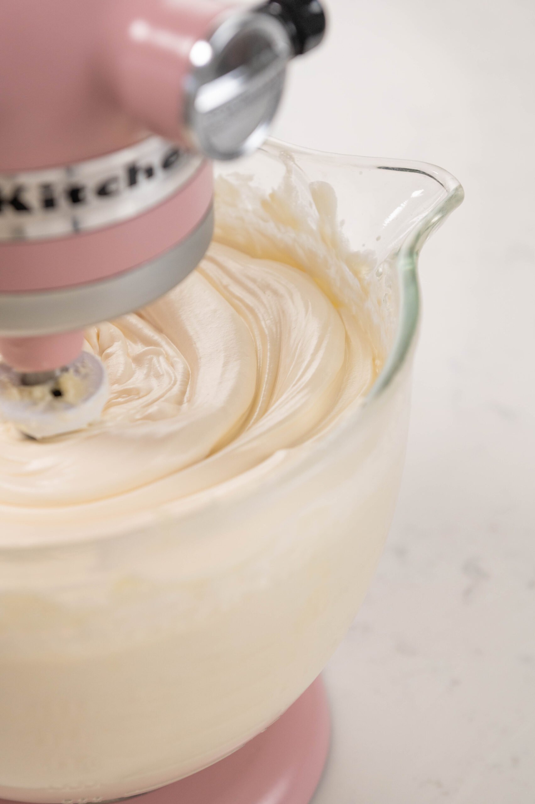smooth buttercream in a stand mixer bowl
