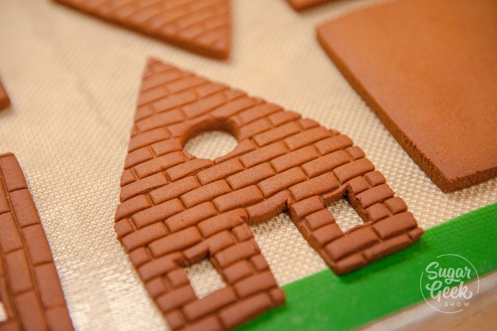 brick texture on gingerbread house