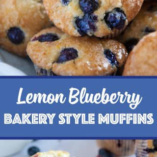pinterest image for lemon blueberry muffin recipe