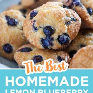 pinterest image for lemon blueberry muffins