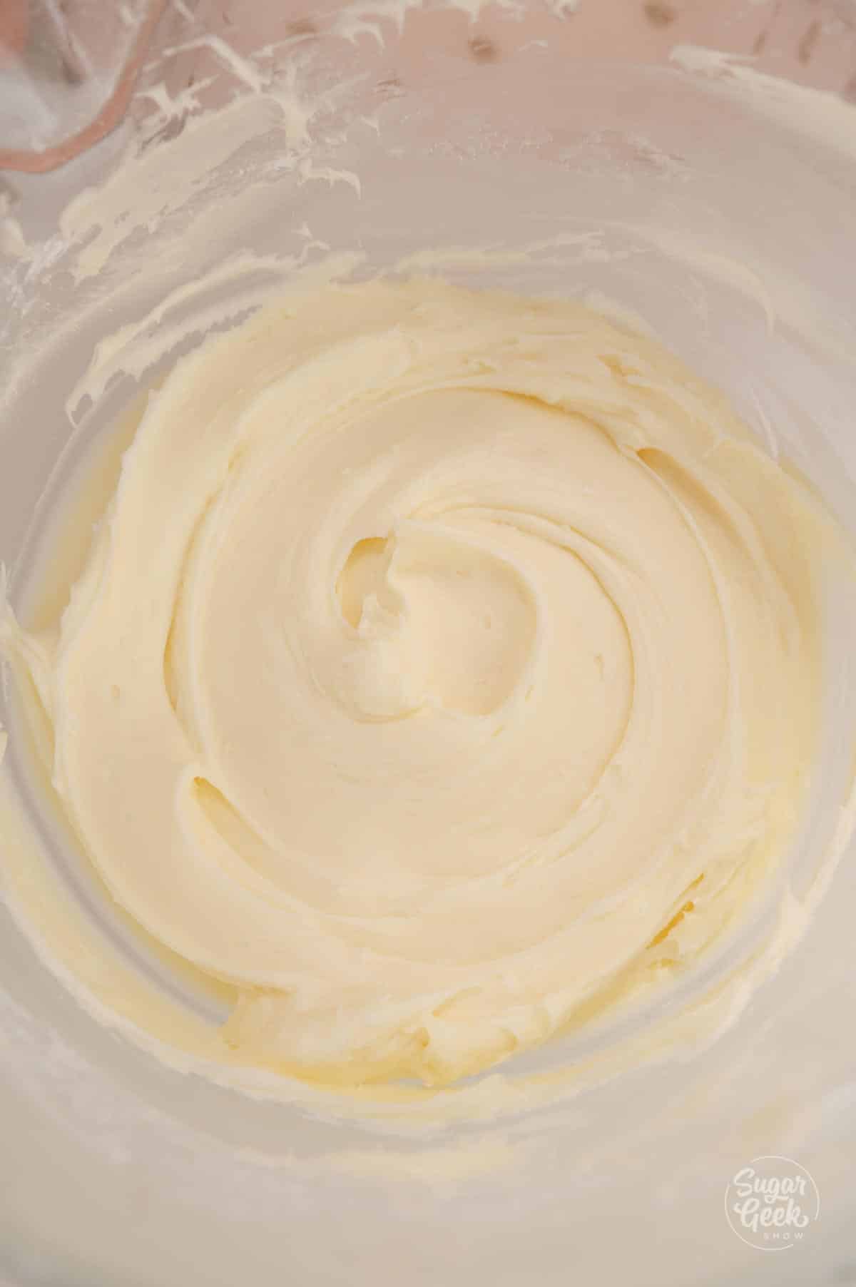 close up of cream cheese frosting