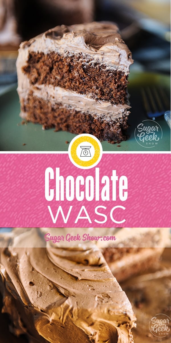 Chocolate WASC is the chocolate version of our popular WASC recipe that with an addition of a few ingredients, your box cake will taste almost like scratch. The texture is light and fluffy but is still sturdy enough to carve a cake or stack into for a wedding cake.