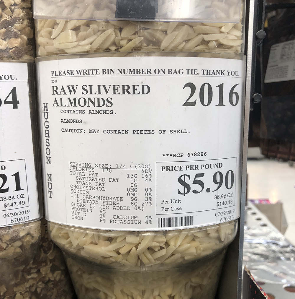 raw slivered almonds