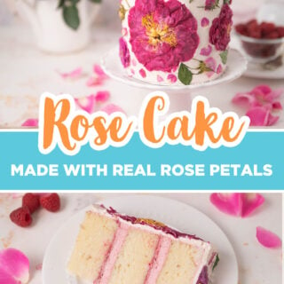 picture of rose cake with rose cake slices