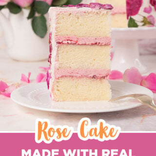 slice of rose cake