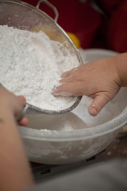 Sift powdered sugar and set aside in another bowl