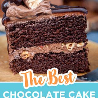 pinterest image for the best chocolate cake recipe